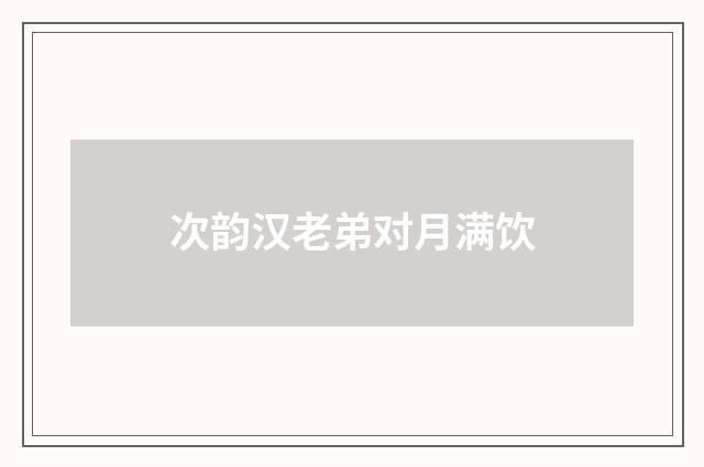 次韵汉老弟对月满饮
