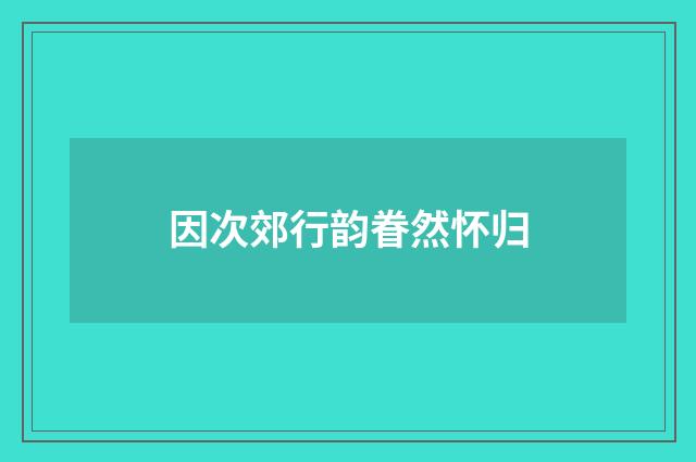 因次郊行韵眷然怀归