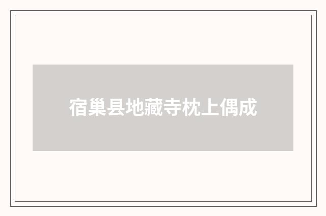 宿巢县地藏寺枕上偶成