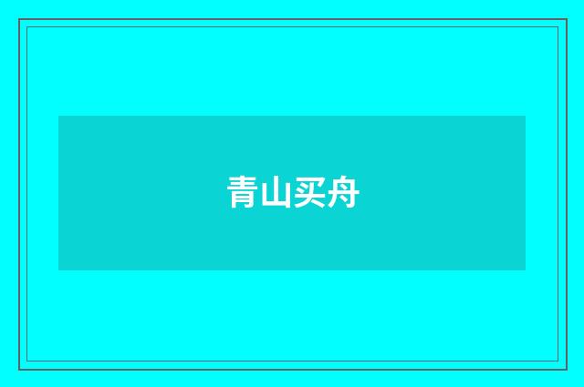 青山买舟