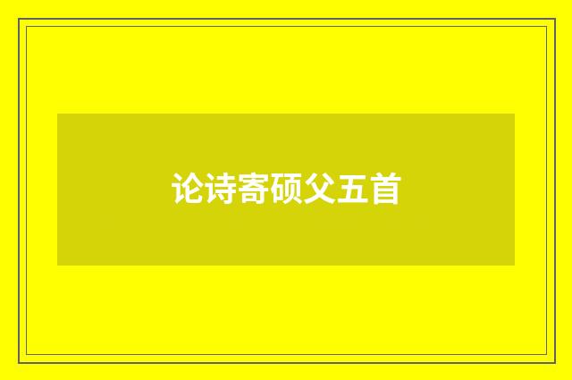论诗寄硕父五首