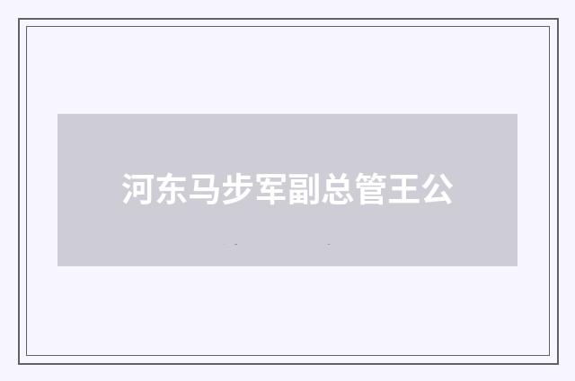 河东马步军副总管王公