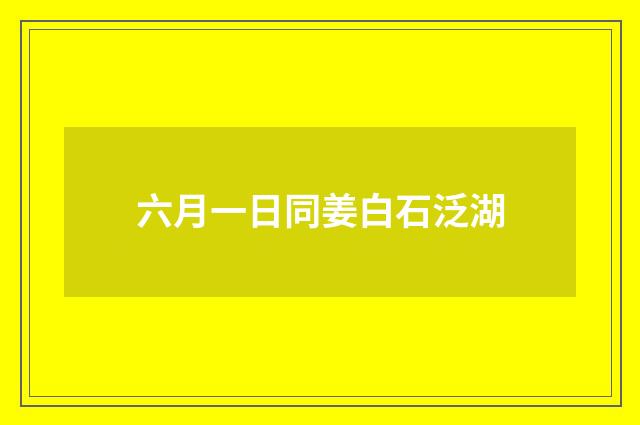 六月一日同姜白石泛湖