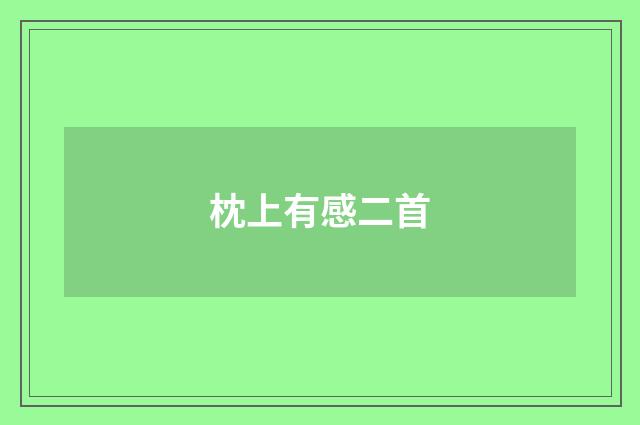 枕上有感二首
