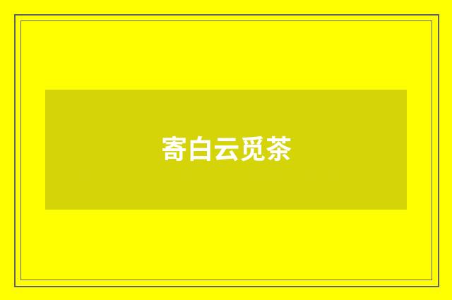 寄白云觅茶