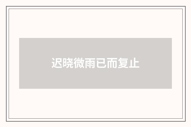 迟晓微雨已而复止