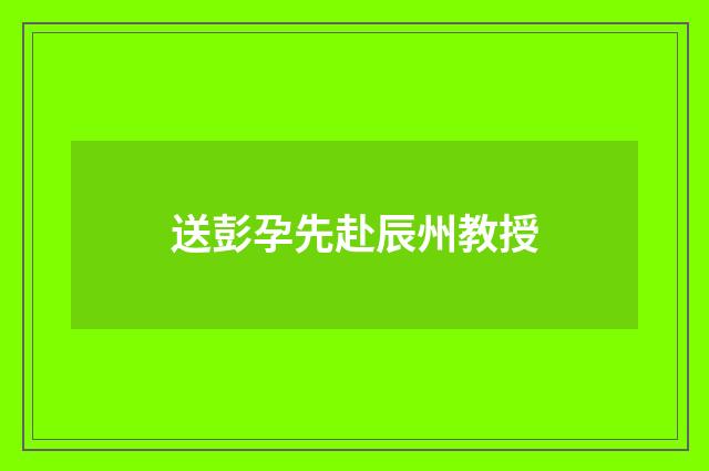 送彭孕先赴辰州教授