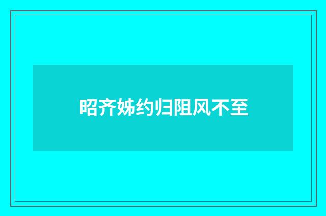 昭齐姊约归阻风不至