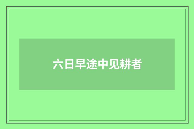 六日早途中见耕者