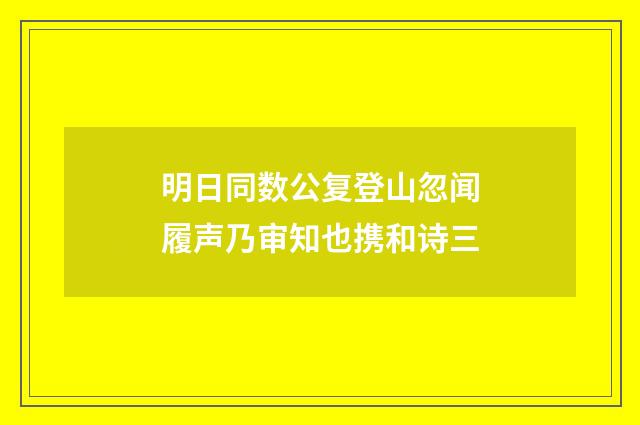 明日同数公复登山忽闻履声乃审知也携和诗三