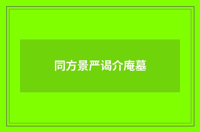 同方景严谒介庵墓