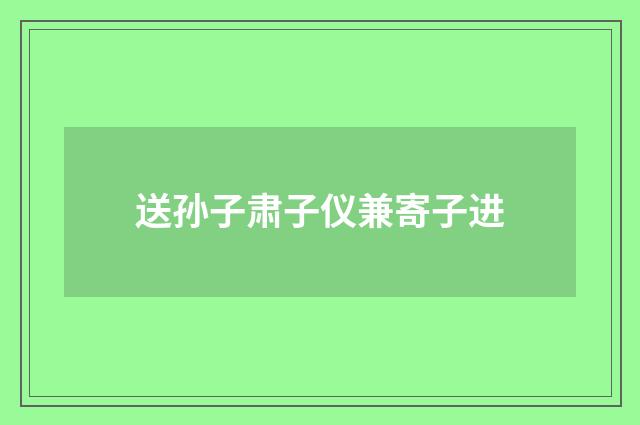 送孙子肃子仪兼寄子进