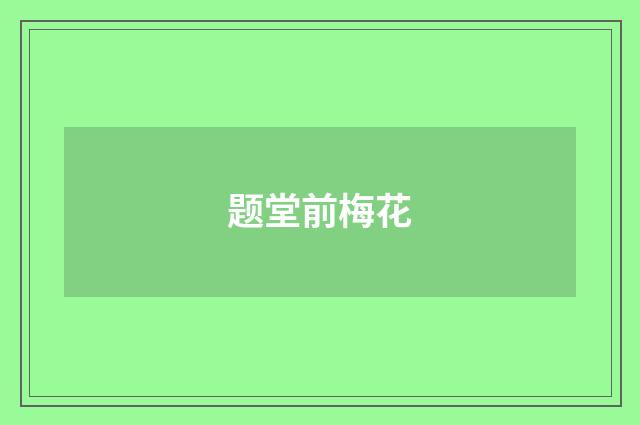 题堂前梅花