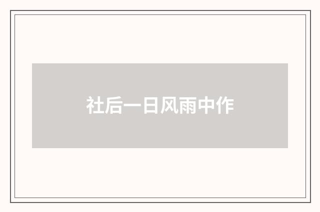 社后一日风雨中作