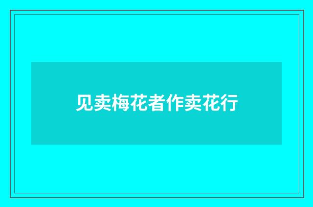 见卖梅花者作卖花行