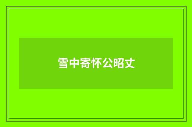 雪中寄怀公昭丈