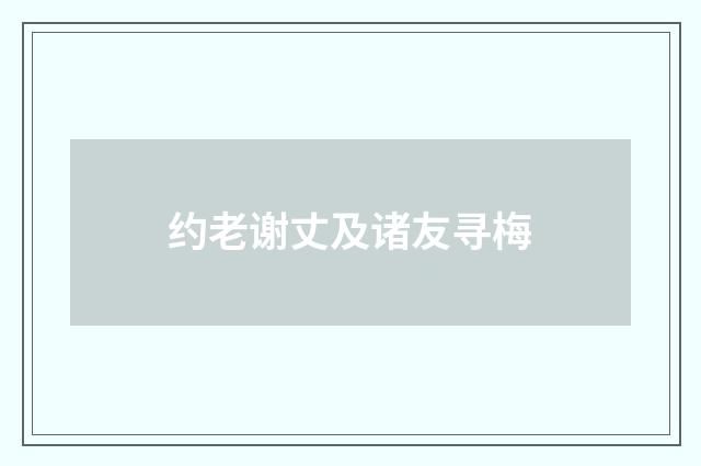 约老谢丈及诸友寻梅