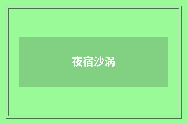 夜宿沙涡