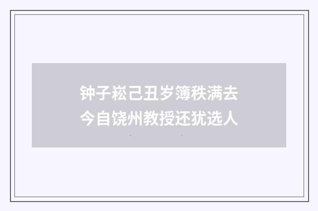 钟子崧己丑岁簿秩满去今自饶州教授还犹选人