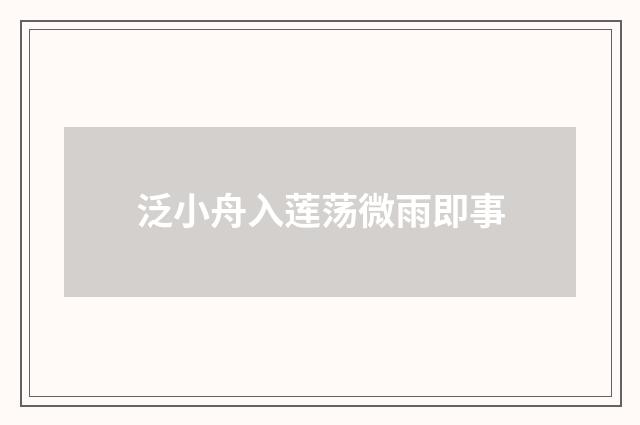泛小舟入莲荡微雨即事