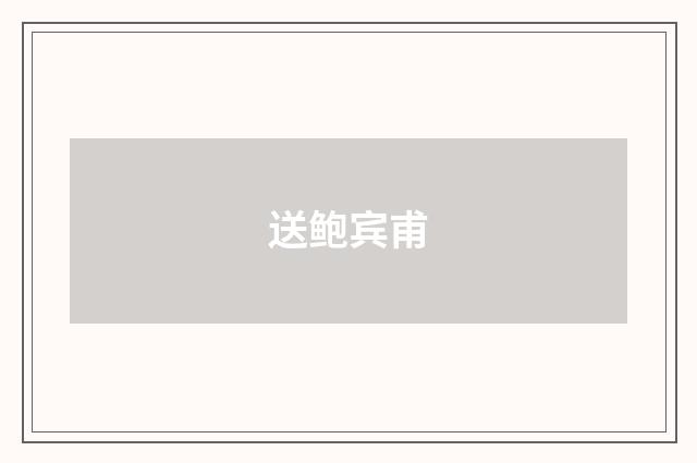 送鲍宾甫
