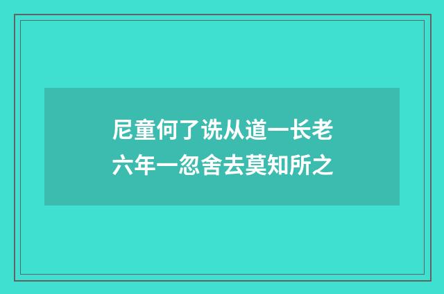 尼童何了诜从道一长老六年一忽舍去莫知所之