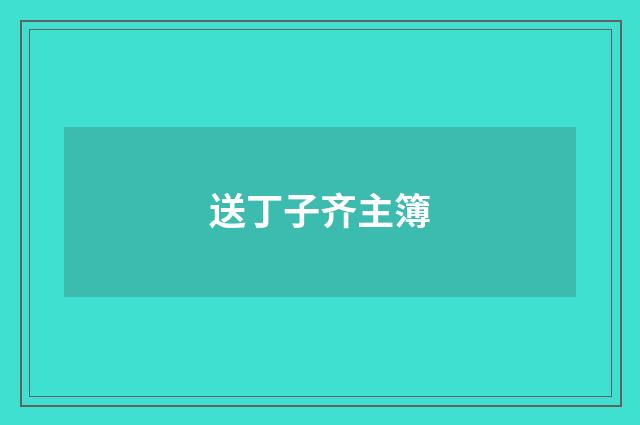 送丁子齐主簿