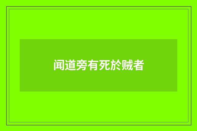 闻道旁有死於贼者