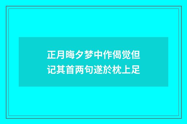 正月晦夕梦中作偈觉但记其首两句遂於枕上足