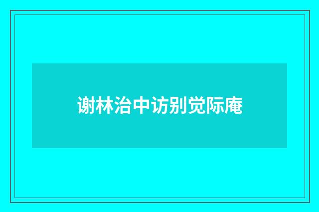 谢林治中访别觉际庵