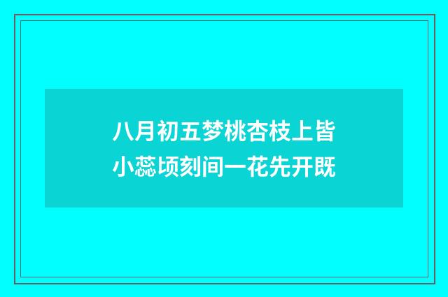 八月初五梦桃杏枝上皆小蕊顷刻间一花先开既