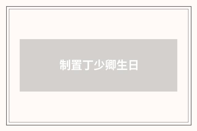 制置丁少卿生日