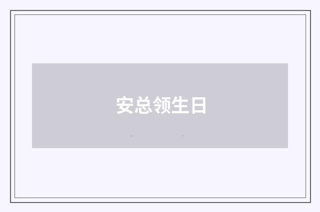 安总领生日