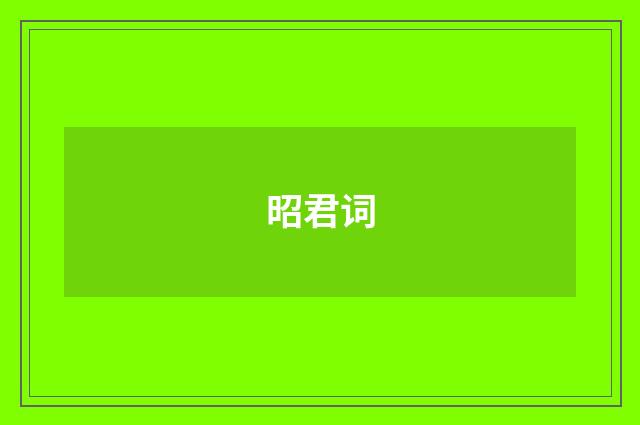 昭君词