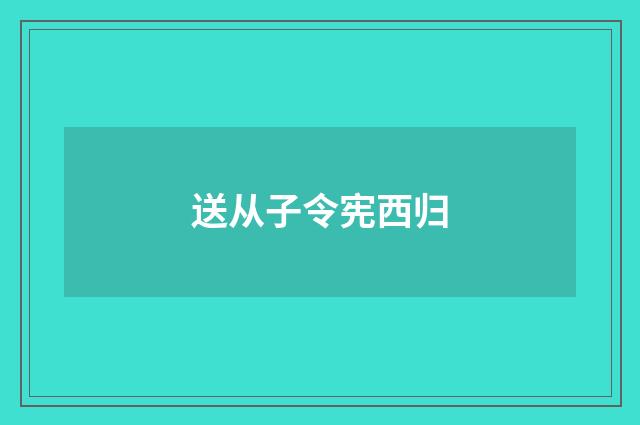 送从子令宪西归