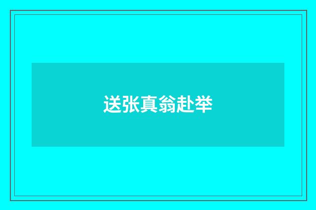 送张真翁赴举