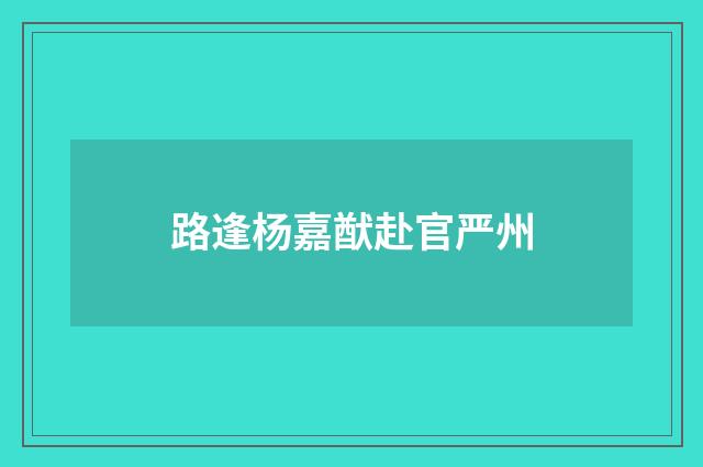 路逢杨嘉猷赴官严州