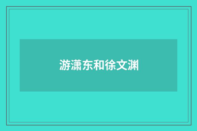 游潇东和徐文渊