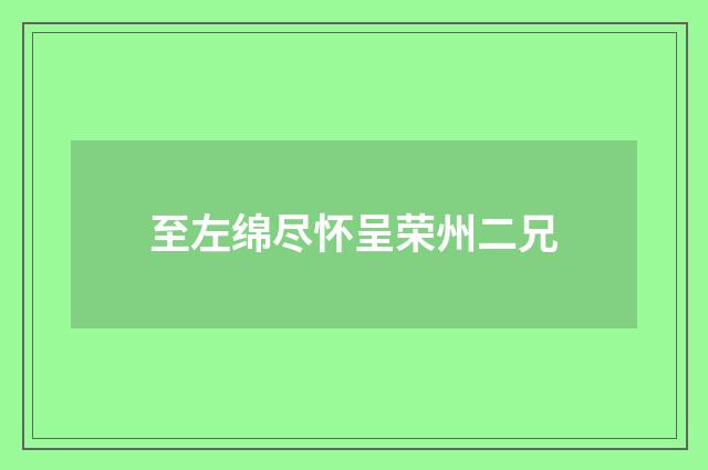 至左绵尽怀呈荣州二兄