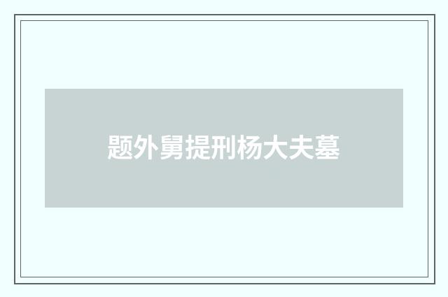 题外舅提刑杨大夫墓