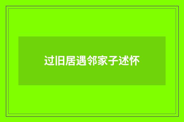 过旧居遇邻家子述怀