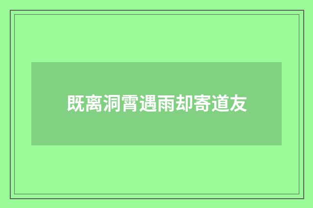 既离洞霄遇雨却寄道友