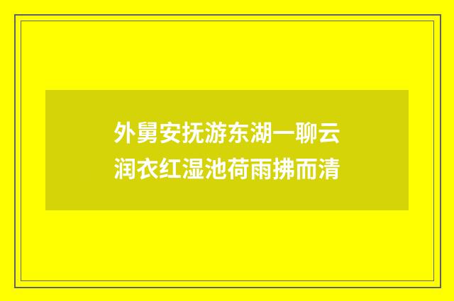 外舅安抚游东湖一聊云润衣红湿池荷雨拂而清