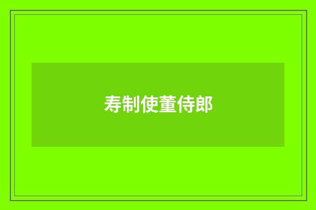 寿制使董侍郎