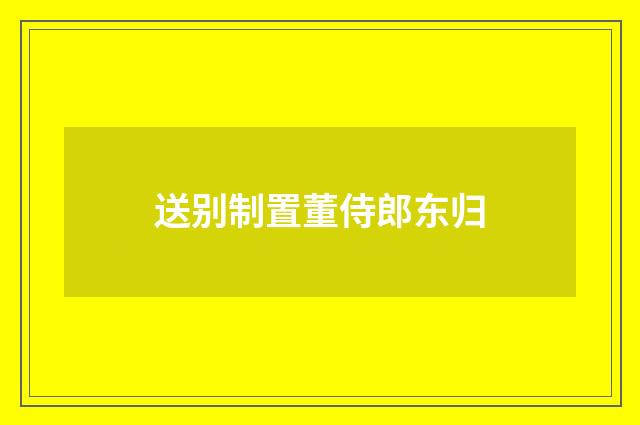 送别制置董侍郎东归