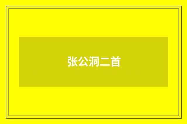 张公洞二首