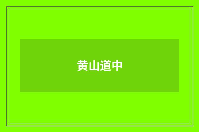 黄山道中