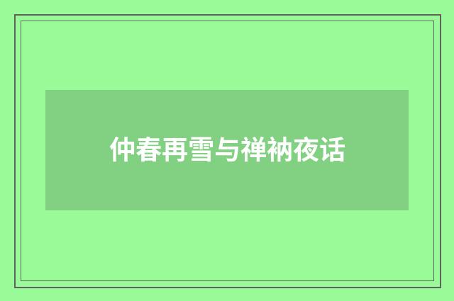 仲春再雪与禅衲夜话