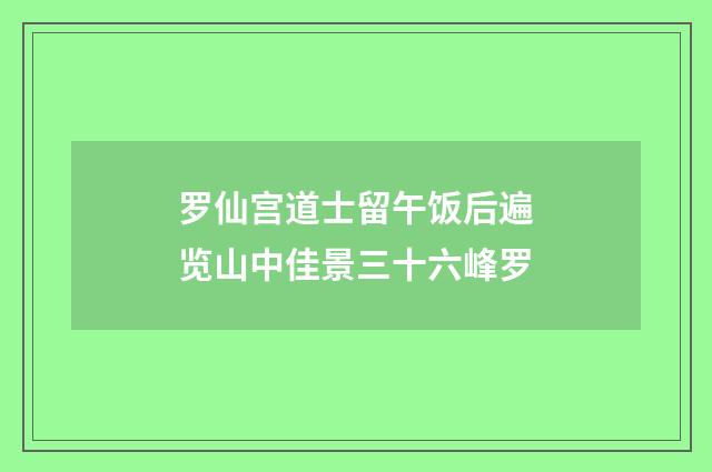 罗仙宫道士留午饭后遍览山中佳景三十六峰罗