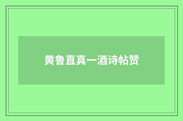 黄鲁直真一酒诗帖赞